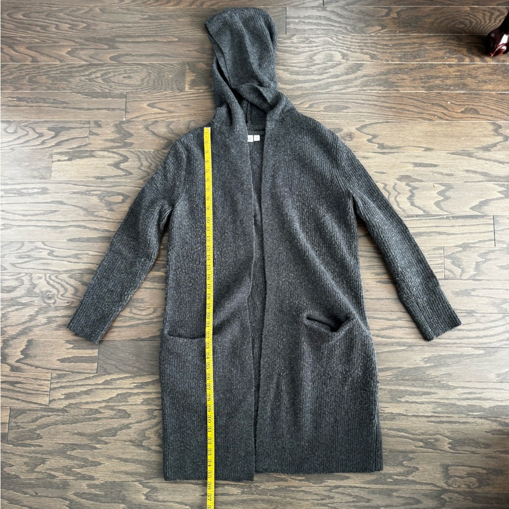 GAP Charcoal Long Hooded Cardigan Sweater - Sz XS - Picture 4 of 9